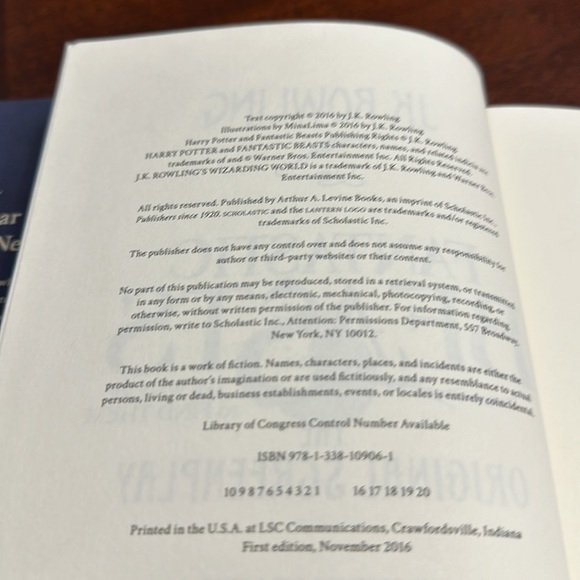 J. K. Rowling Fantastic Beasts And Where To Find Them Hardcover First Edition - Picture 7 of 8